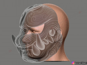 japanese lion mask - devil mask - hannya mask - halloween cosplay Modèles 3D en vedette