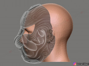 japanese lion mask - devil mask - hannya mask - halloween cosplay Modèles 3D en vedette