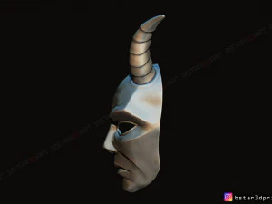 krampus devil mask - satan mask - demon mask halloween 3d print model 3D Print Model