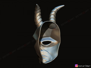 krampus devil mask - satan mask - demon mask halloween 3d print model Model Cetak 3D