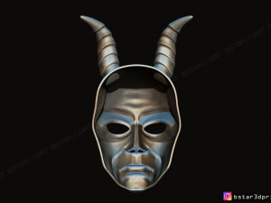 krampus devil mask - satan mask - demon mask halloween 3d print model Model Cetak 3D