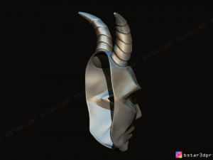 krampus devil mask - satan mask - demon mask halloween 3d print model Model Cetak 3D