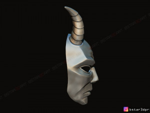 krampus devil mask - satan mask - demon mask halloween 3d print model Model Cetak 3D