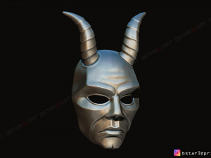 krampus devil mask - satan mask - demon mask halloween 3d print model Model Cetak 3D