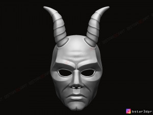 krampus devil mask - satan mask - demon mask halloween 3d print model Model Cetak 3D