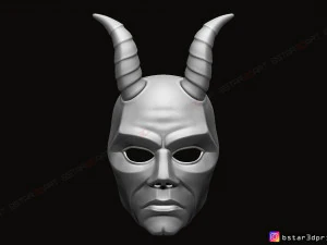krampus devil mask - satan mask - demon mask halloween 3d print model 3D Print Model