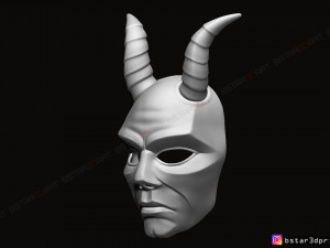 krampus devil mask - satan mask - demon mask halloween 3d print model Model Cetak 3D
