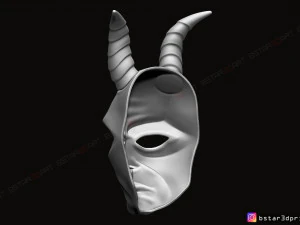 krampus devil mask - satan mask - demon mask halloween 3d print model 3D Print Model