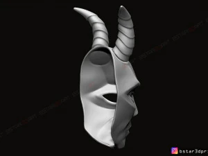 krampus devil mask - satan mask - demon mask halloween 3d print model 3D Print Model