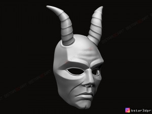 krampus devil mask - satan mask - demon mask halloween 3d print model Model Cetak 3D