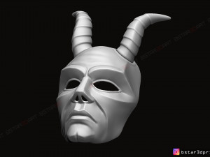 krampus devil mask - satan mask - demon mask halloween 3d print model Model Cetak 3D