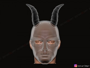 krampus devil mask - satan mask - demon mask halloween 3d print model Model Cetak 3D