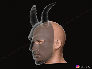 krampus devil mask - satan mask - demon mask halloween 3d print model Model Cetak 3D
