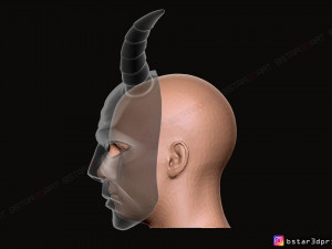 krampus devil mask - satan mask - demon mask halloween 3d print model Model Cetak 3D
