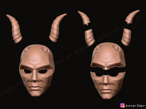 krampus devil mask - satan mask - demon mask halloween 3d print model Model Cetak 3D