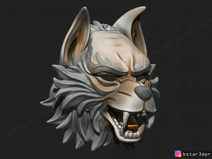 wolf mask - japanese samurai mask - oni tiger mask - halloween 3d print model 3D Print Model