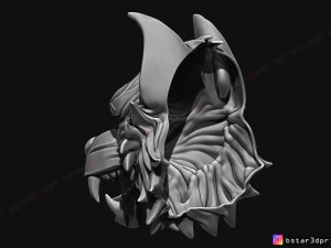 wolf mask - japanese samurai mask - oni tiger mask - halloween 3d print model 3D Print Model