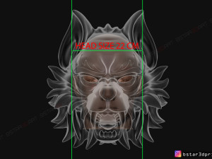 wolf mask - japanese samurai mask - oni tiger mask - halloween 3d print model 3Dプリントモデル