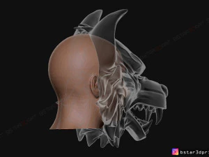 wolf mask - japanese samurai mask - oni tiger mask - halloween 3d print model 3D Print Model