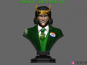 loki bust - tv series 2021 - marvel comics 3d print model 3D Print Model