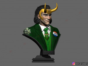 loki bust - tv series 2021 - marvel comics 3d print model Modelo de Impressão 3D