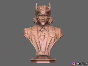 loki bust - tv series 2021 - marvel comics 3d print model Modelo de Impressão 3D
