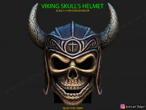 casque de crâne de guerrier viking - masque de cosplay d'Halloween modèle d'impression 3D Modèles 3D en vedette
