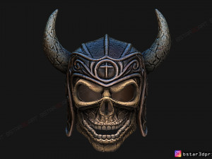 viking warrior skull helmet - halloween cosplay mask 3d print model 3D Принт Модель