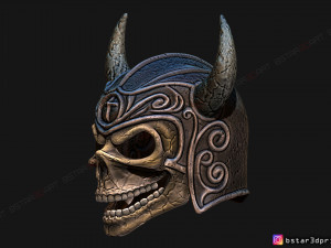 viking warrior skull helmet - halloween cosplay mask 3d print model 3D Принт Модель