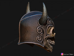 viking warrior skull helmet - halloween cosplay mask 3d print model 3D Принт Модель