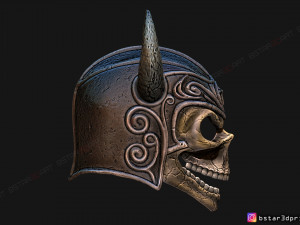 viking warrior skull helmet - halloween cosplay mask 3d print model 3D Принт Модель