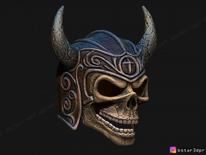 viking warrior skull helmet - halloween cosplay mask 3d print model 3D Принт Модель