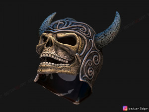 viking warrior skull helmet - halloween cosplay mask 3d print model 3D Принт Модель