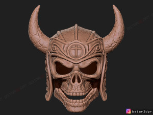 viking warrior skull helmet - halloween cosplay mask 3d print model 3D Принт Модель