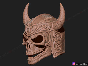 viking warrior skull helmet - halloween cosplay mask 3d print model 3D Принт Модель