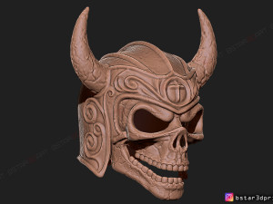 viking warrior skull helmet - halloween cosplay mask 3d print model 3D Принт Модель