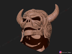 viking warrior skull helmet - halloween cosplay mask 3d print model 3D Принт Модель