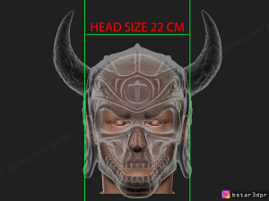 viking warrior skull helmet - halloween cosplay mask 3d print model 3D Принт Модель