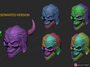 viking warrior skull helmet - halloween cosplay mask 3d print model 3D Принт Модель
