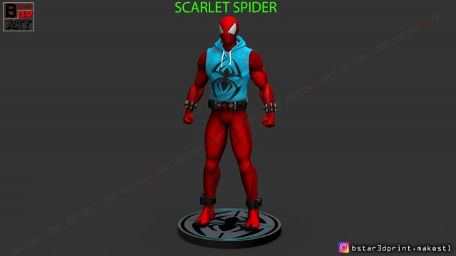 scarlet spider -spider man - marvel comics - high quality 3d print model 3D Принт Модель .c4d .max .obj .3ds .fbx .stl .blend 