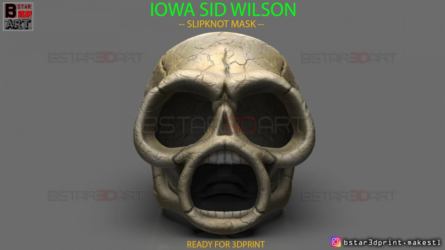 iowa sid wilson mask - slipknot mask - halloween cosplay - 3d print model 3D Print Model .c4d .max .obj .3ds .fbx .stl .blend 
