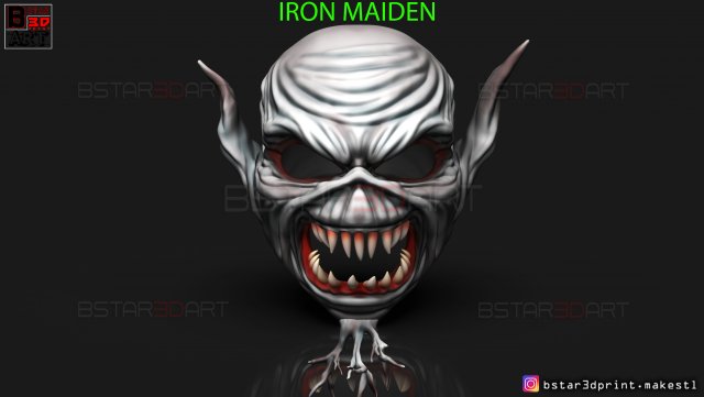 iron maiden mask - legacy of the beast cosplay 3d print model Modelo de Impressão 3D .c4d .max .obj .3ds .fbx .stl .blend 