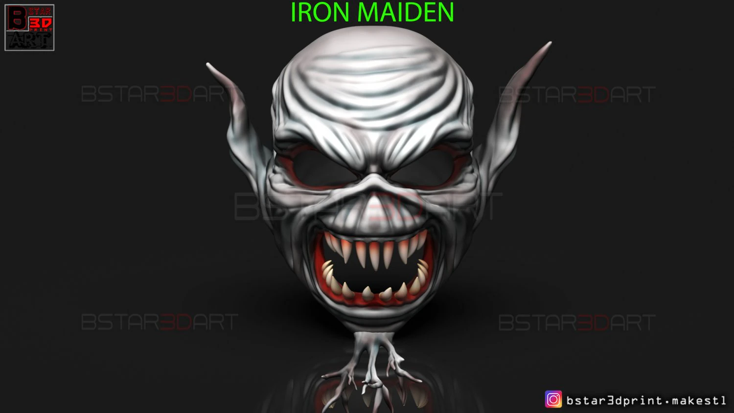 m&aacute;scara de donzela de ferro - legado da fera cosplay modelo de impress&atilde;o 3D Modelo de Impressão 3D .c4d .max .obj .3ds .fbx .stl .blend 