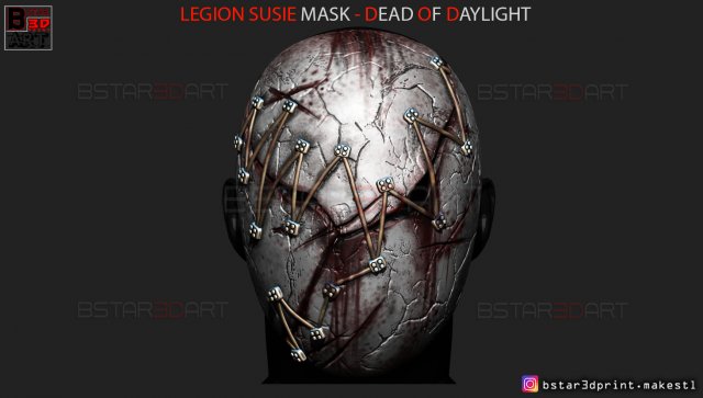 the legion susie mask - dead by daylight - the horror mask 3d print model Modelo de Impressão 3D .c4d .max .obj .3ds .fbx .stl .blend 