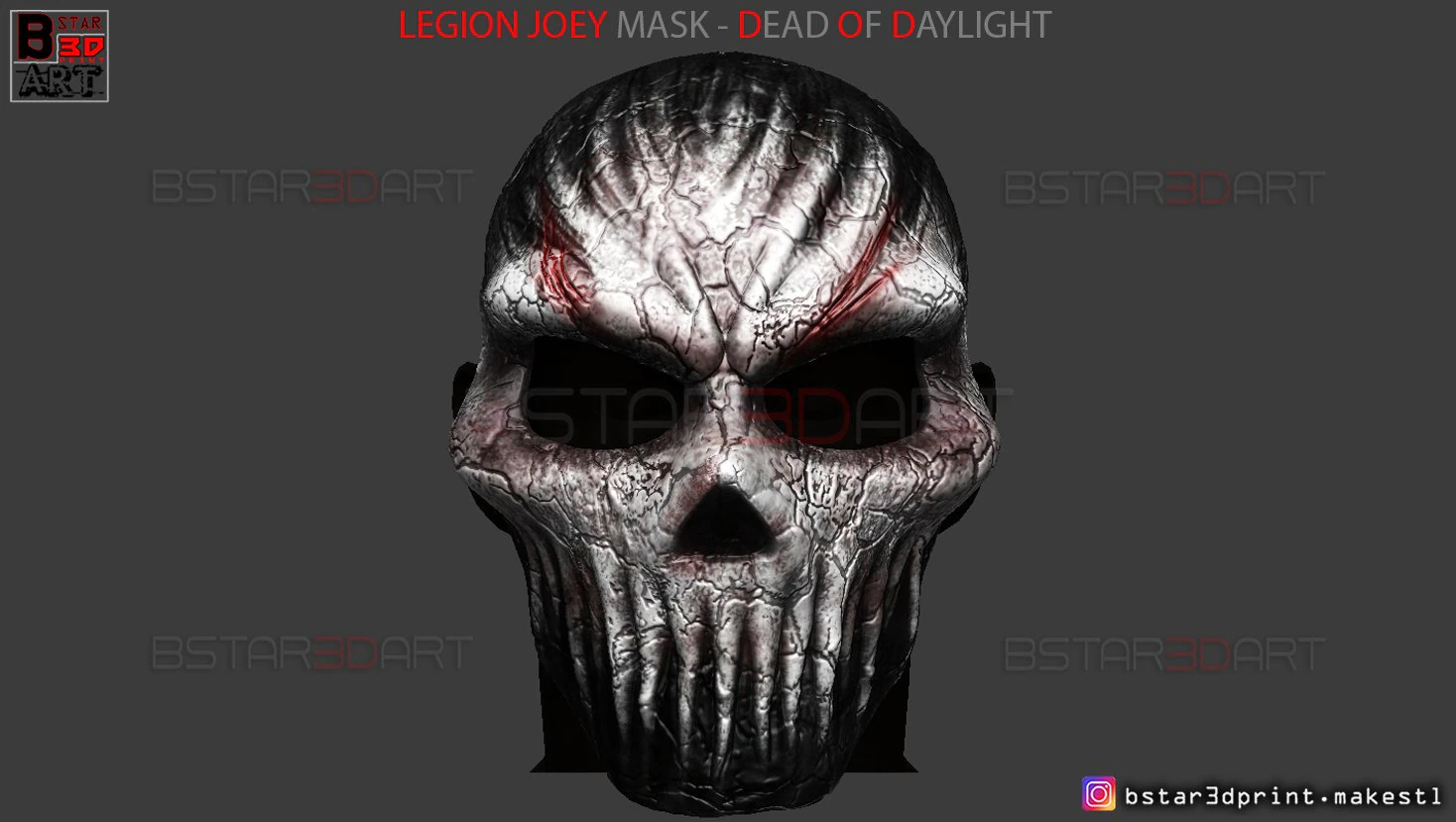 the legion joey mask - dead by daylight - the horror mask 3d print model 3D Print Model .c4d .max .obj .3ds .fbx .stl .blend 