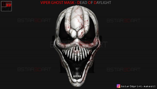 viper ghost face mask - dead by daylight - the horror mask 3d print model 3D 프린트 모델 .c4d .max .obj .3ds .fbx .stl .blend 