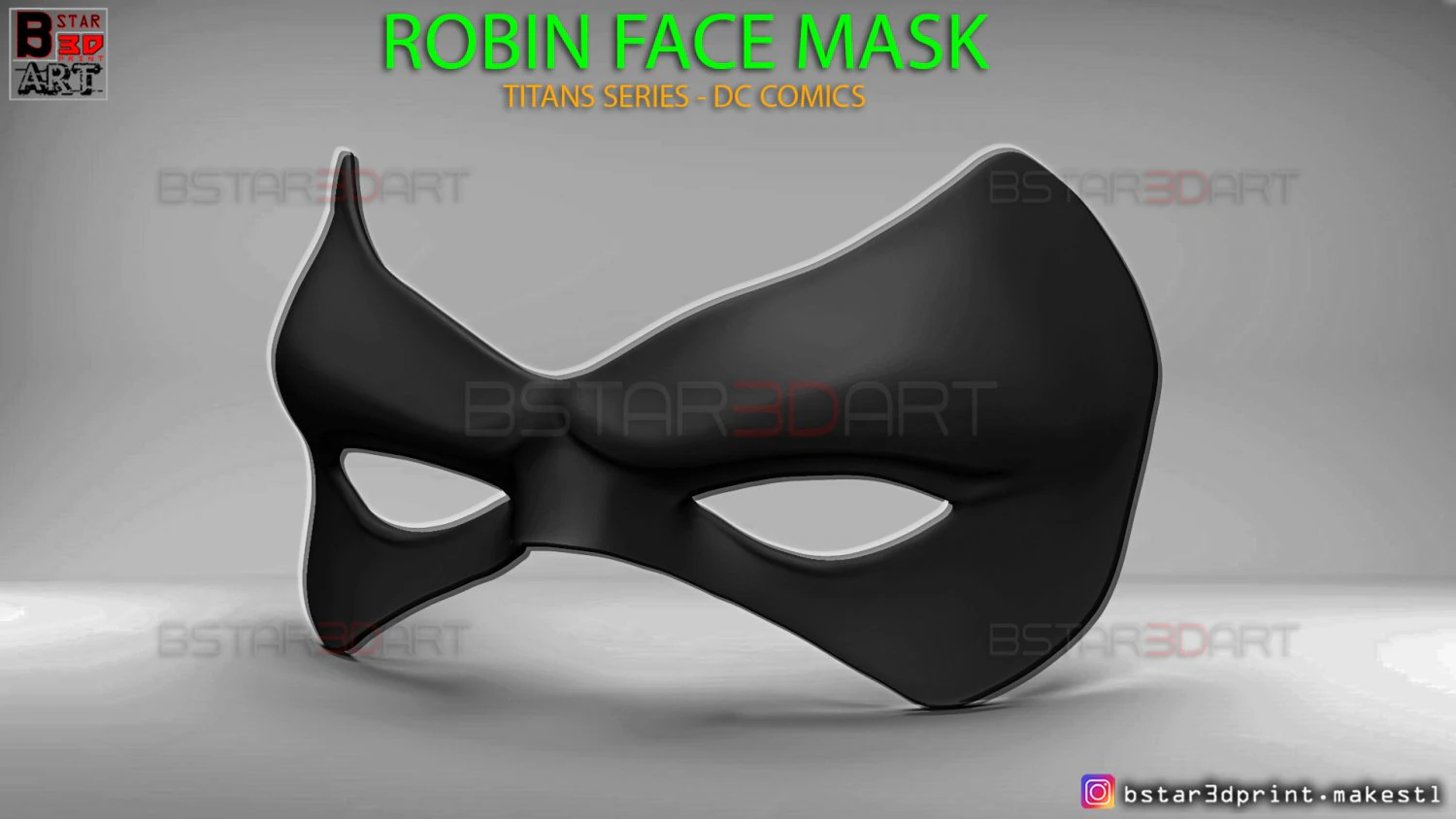 robin face mask - titans season 3 - dc comics cosplay 3d print model 3D Print Model .c4d .max .obj .3ds .fbx .stl .blend 