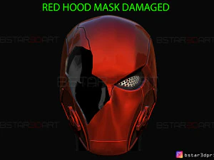 kırmızı başlık maskesi hasarlı - titans sezon 3 - dc &ccedil;izgi roman cosplay 3d baskı modeli 3D Baskı Modeli