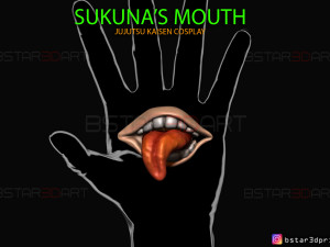 sukuna mouth - jujutsu kaisen cosplay - halloween cosplay hand 3d print model 3Dプリントモデル