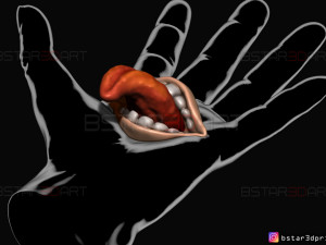 sukuna mouth - jujutsu kaisen cosplay - halloween cosplay hand 3d print model Model Cetak 3D